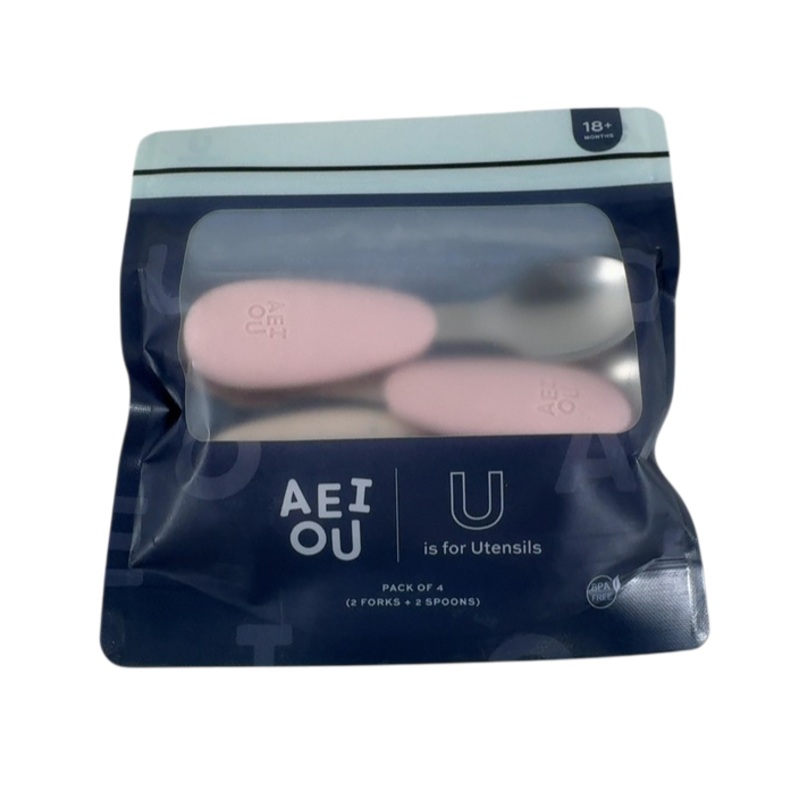 AEIOU Metal Utensils 4 Pack, Petal/Oat Speckle