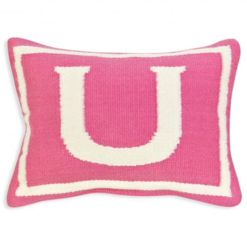 Jonathan Adler Junior Letter U Pillow in Pink