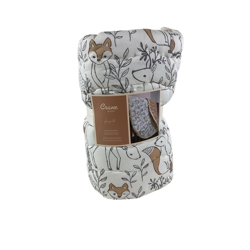 Crane Baby Cotton Quilted Play Mat, Ezra (Woodland Animal)