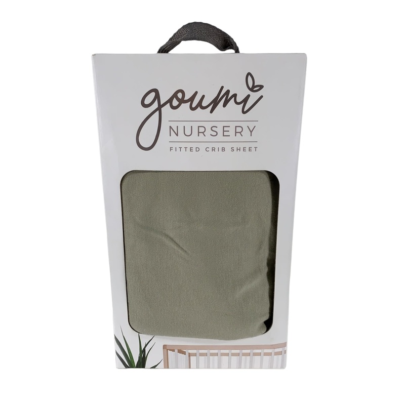 Goumikids Fitted Crib Sheet, Storm Grey