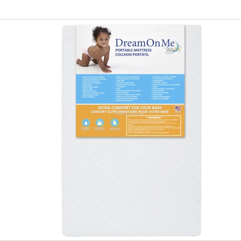 Holly 3 Fiber Portable/Mini Crib Mattress White Mini Crib