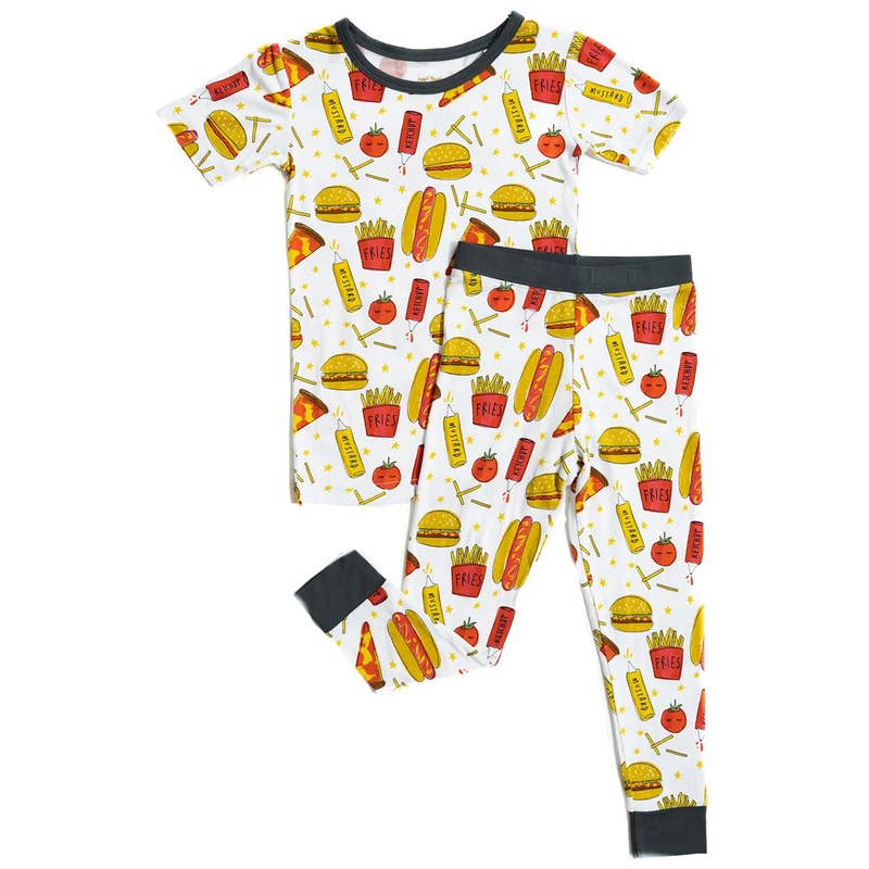 Little Sleepies Two-Piece Short Sleeve Bamboo Viscose Pajama Set - Fast Foodie, 3T