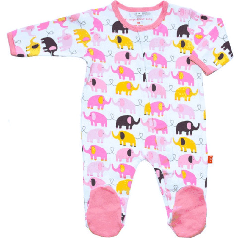 Magnificent Baby Girl's Elephants On Parade Footie - 3 to 6 Months