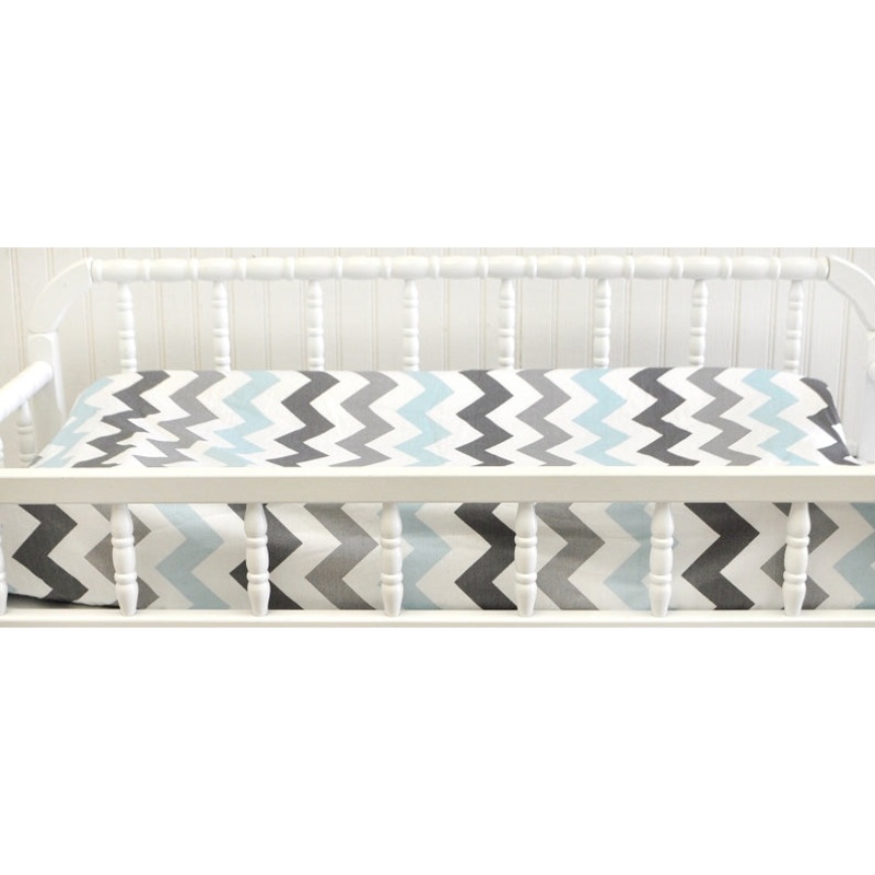 My Baby Sam Chevron Baby Aqua Changing Pad Cover