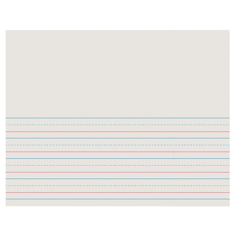 Pacon Newsprint Handwriting Paper 11" x 8-1/2", Ruled Long Picture Story, Grade K 500 Sheets