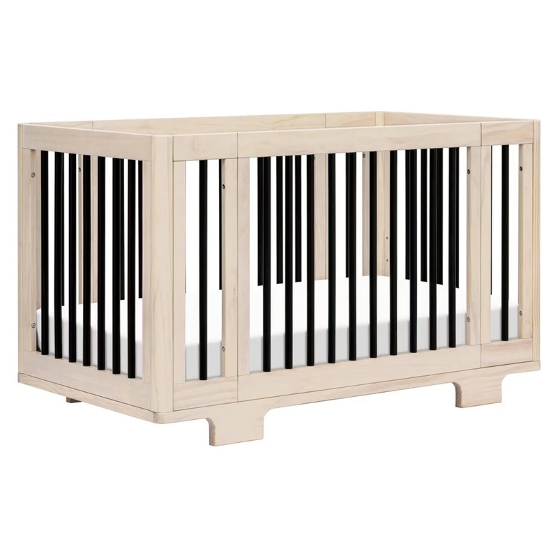 Yuzu 8-in-1 Convertible Crib with All-Stages Conversion Kits - Natural/Black