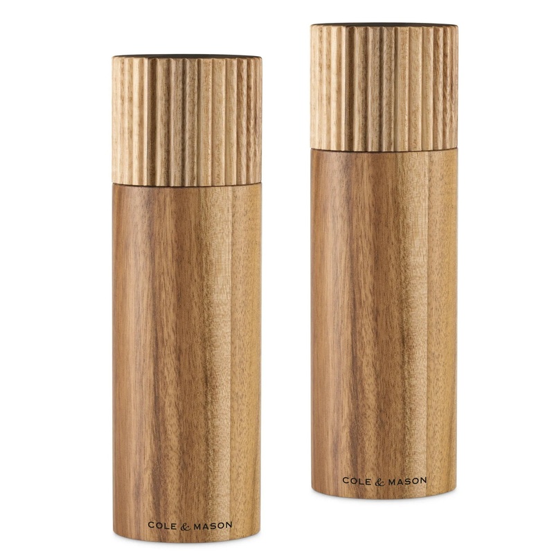 Galloway Ribbed Salt and Pepper Grinder Set (See Description)