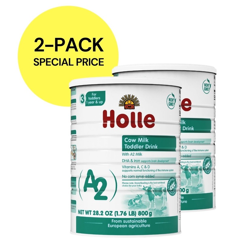 Holle Stage 3: A2 Cow Milk Toddler Drink - Non GMO (28.2oz each, 2 Pack)