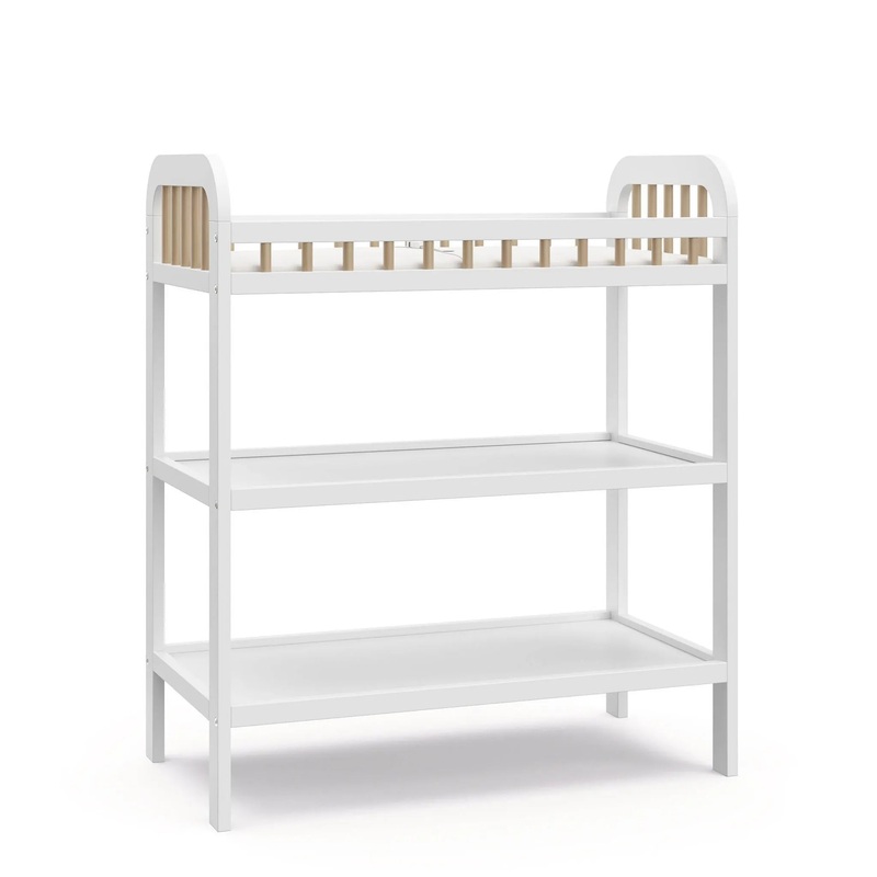 Pasadena Changing Table with Water-Resistant Changing Pad - White/Driftwood