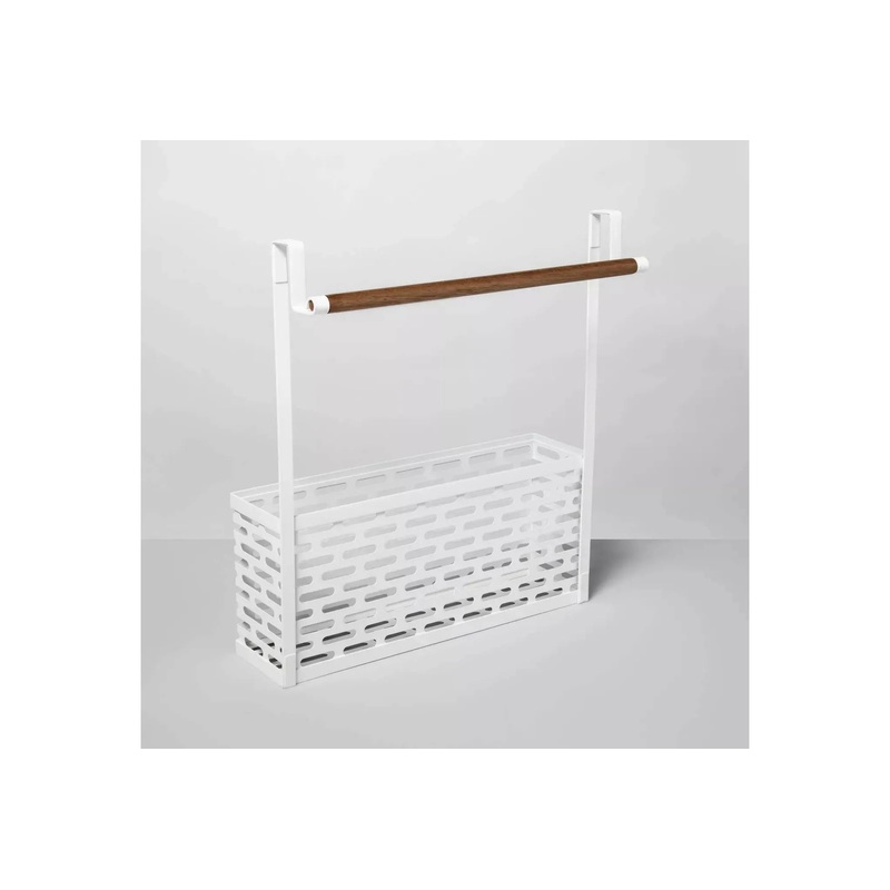 Punched Metal Over The Door Organizer White