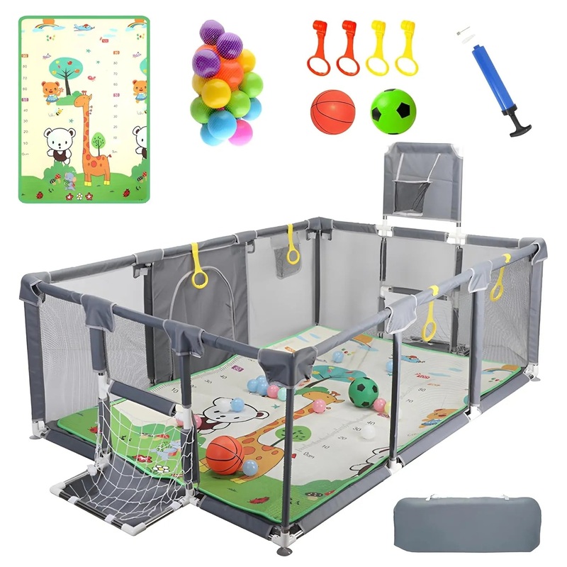 Baby Playpen with Mat  Spacious Indoor Playpen for Toddlers