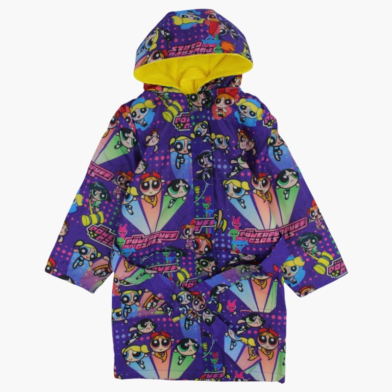Girls Swim Robe  Purple with the Powerpuff Girls Print