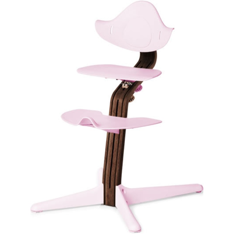 Nomi High Chair - Premium Walnut / Pale Pink
