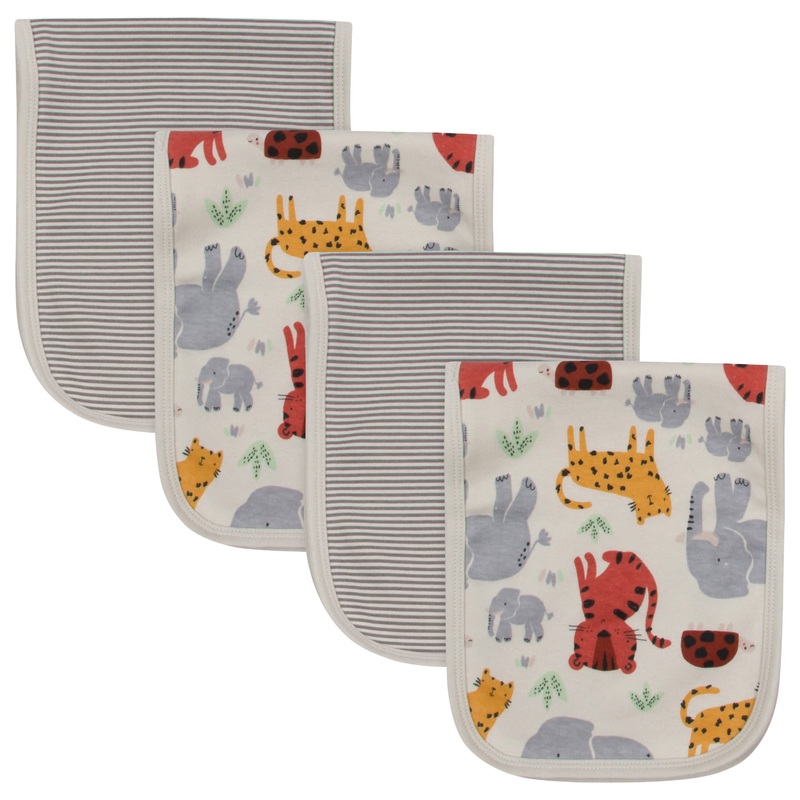 4-Pack Baby Boys Safari Terry Burpcloths