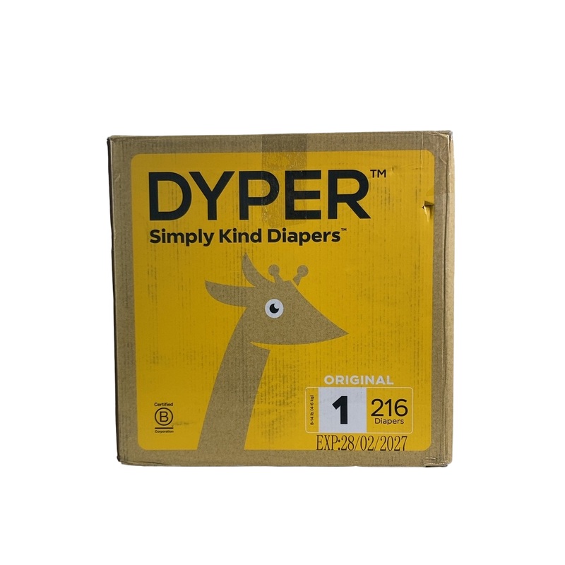 DYPER Bamboo Diaper Box, 1, 8-14 lbs, 216 Count