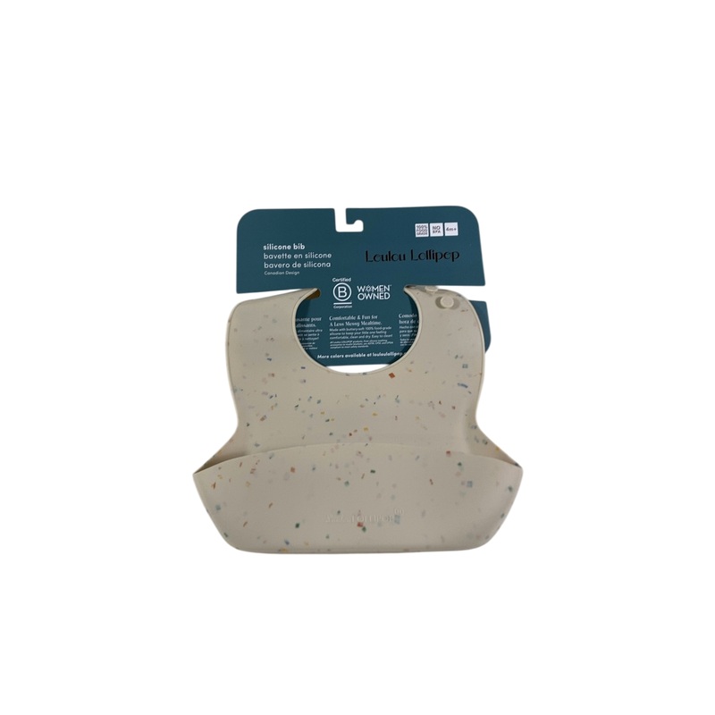 LouLou Lollipop Silicone Bib, Confetti Cream
