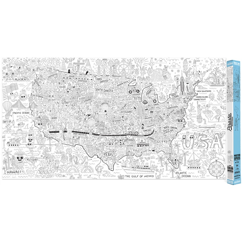 Pirasta Let's Color America Big Coloring Poster
