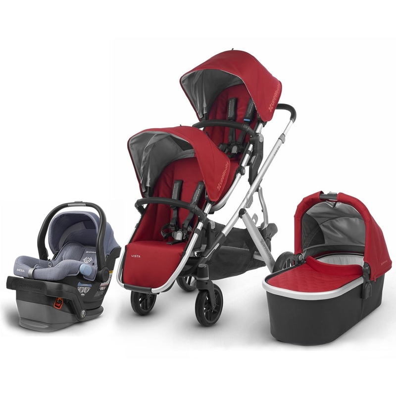 UPPAbaby 2018 Vista Double Stroller + Mesa Car Seat - Denny/Henry