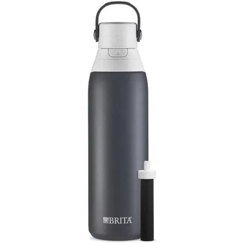 20oz Premium Double-Wall Stainless Steel Insulated Filtered Water Bottle - Dark Gray