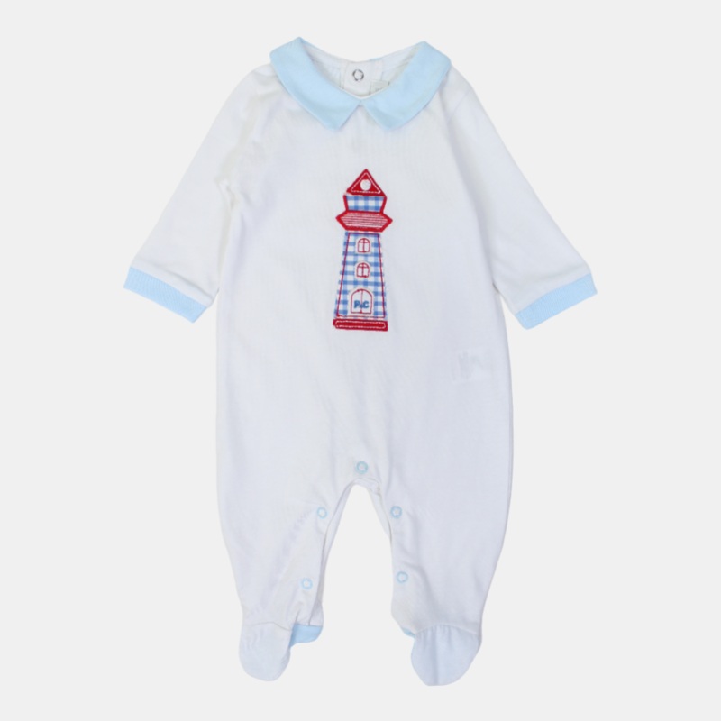 Baby Boys' Cotton Baby Footie  Lighthouse Design
