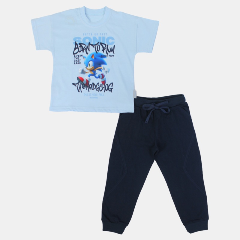 Boys Cotton Pajama Set - Sonic the Hedgehog Print