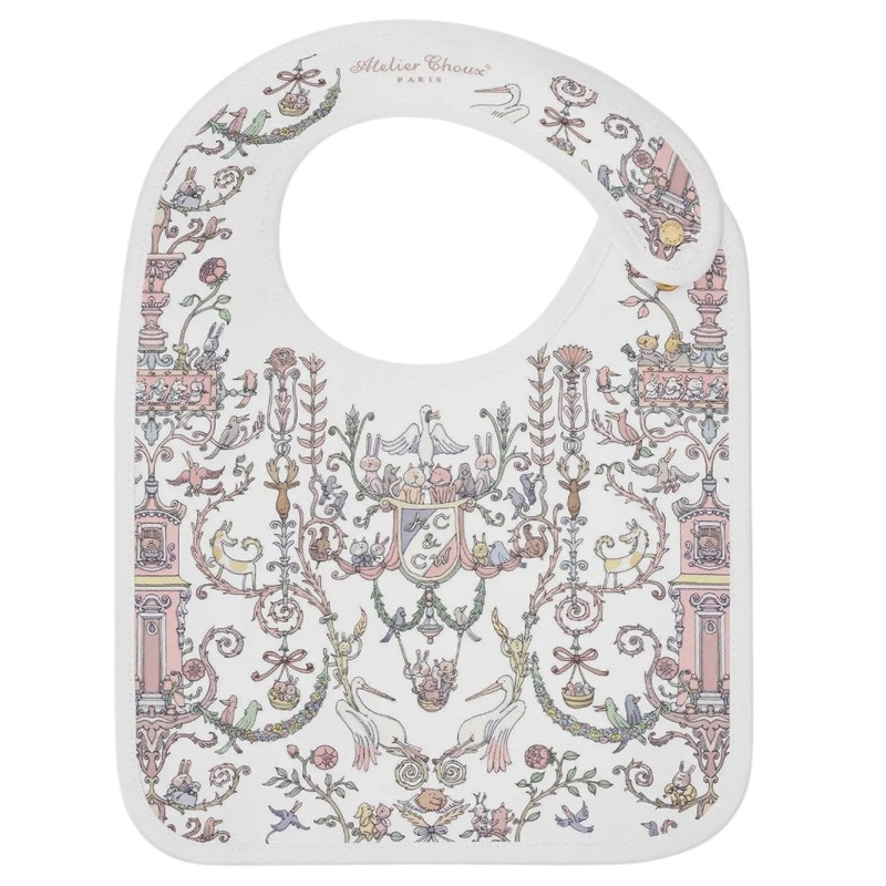 Satin Bib Caitlin Wilson Toile de Jouy Pink