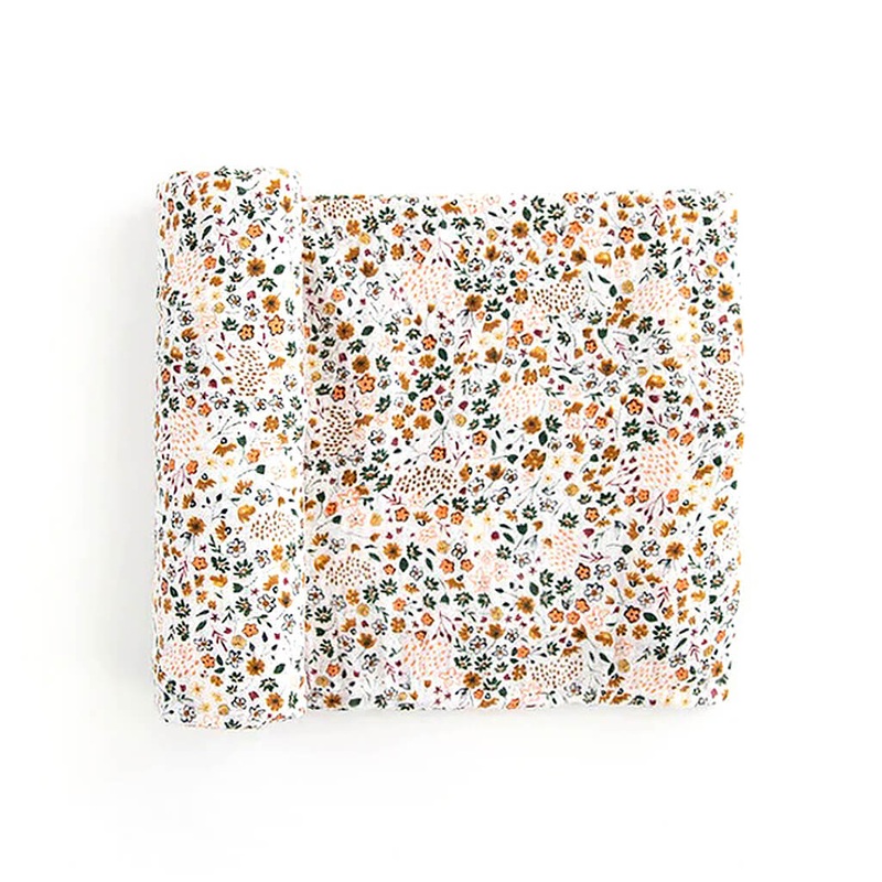 Single Cotton Muslin Swaddle Pressed Petals