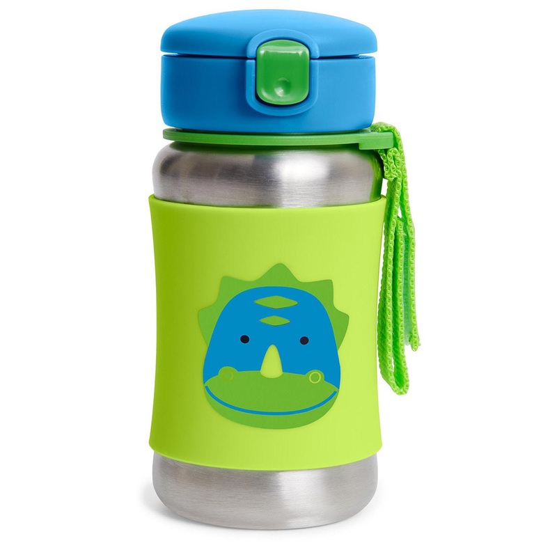 Skip Hop Zoo Stainless Steel Straw Bottle - Dino