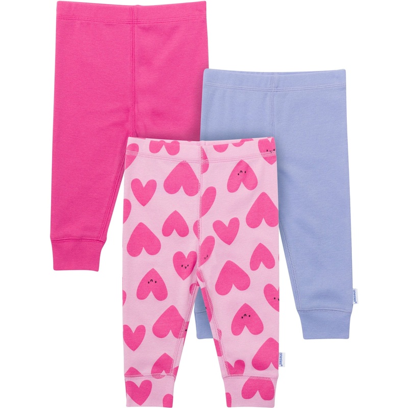 3-Pack Baby Girls Hearts Active Pants