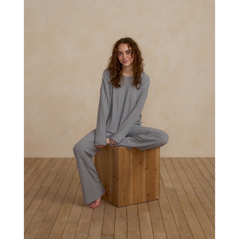 Rylee + Cru Cozy Rib Knit Set - Dusty Blue