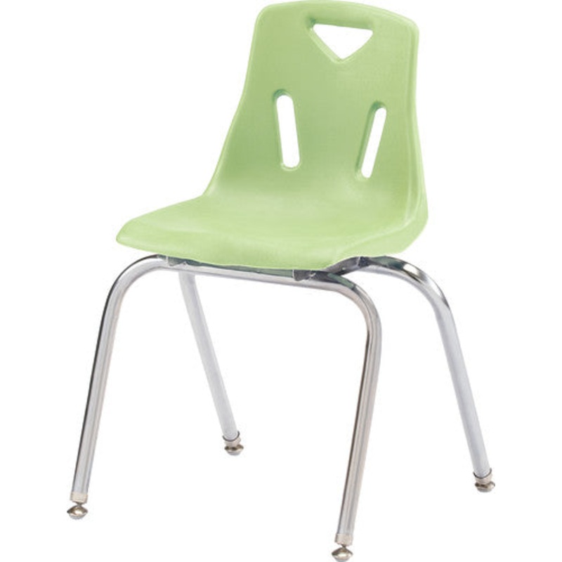 Berries Stacking Chair with Chrome-Plated Legs - 18" Ht - Key Lime