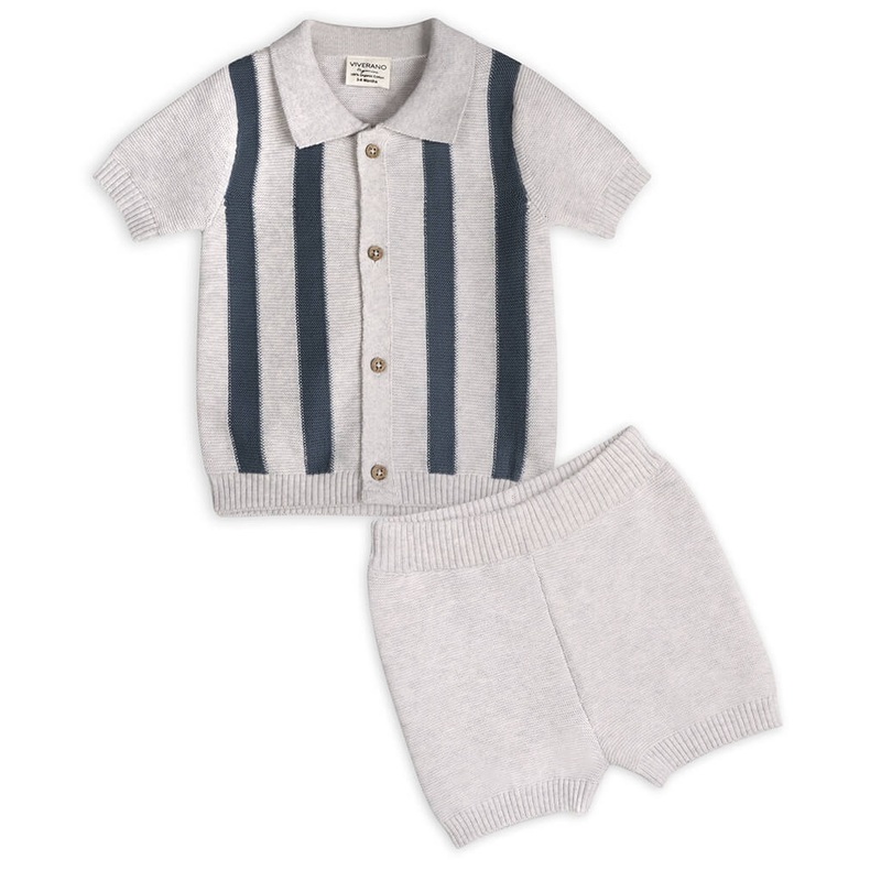 Tennis Stripe Knit Short Set