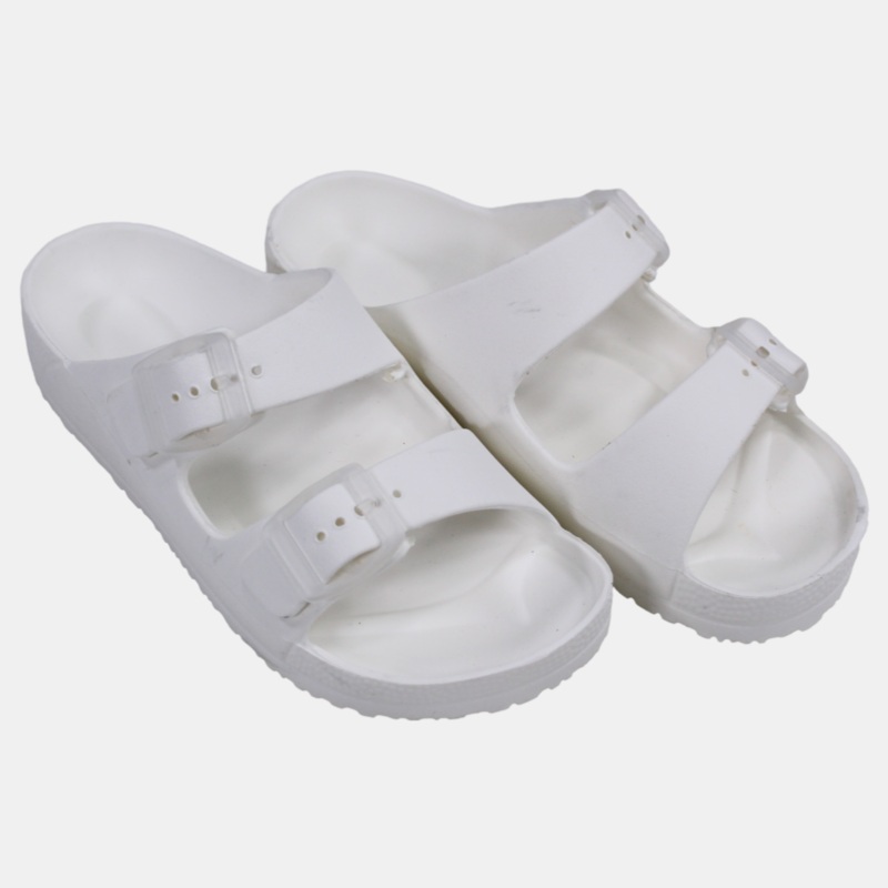 Unisex Kids Rubber Slippers  White Jet Design