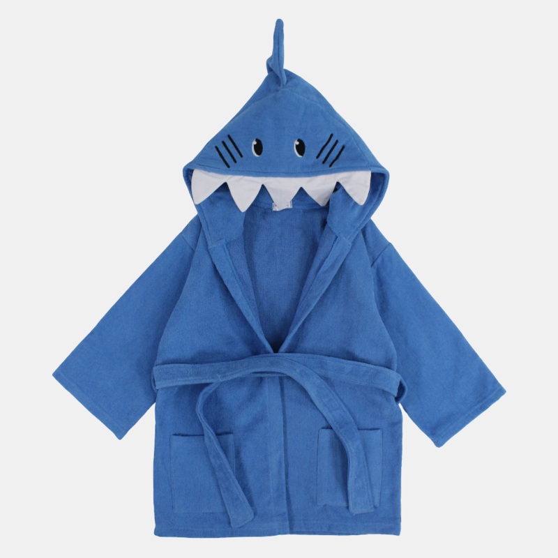 Unisex Kids Swim Robe  Blue Shark