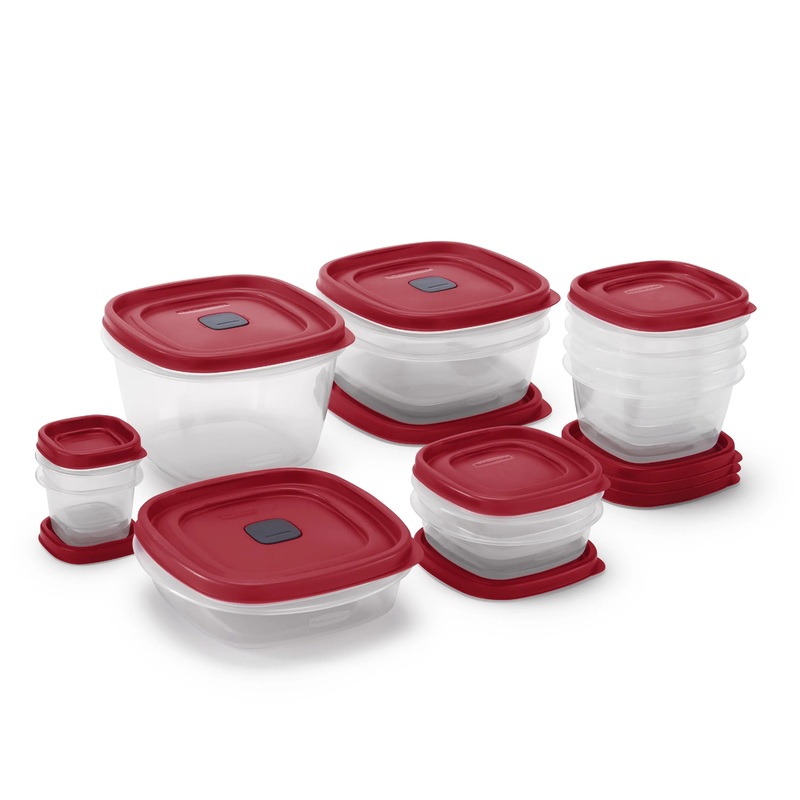 Vented Easy Find Lids Food Storage Containers - 24 Piece Set in Racer Red