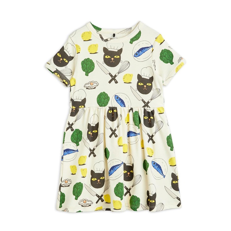 Chef Cat Shortsleeve Dress - Multi