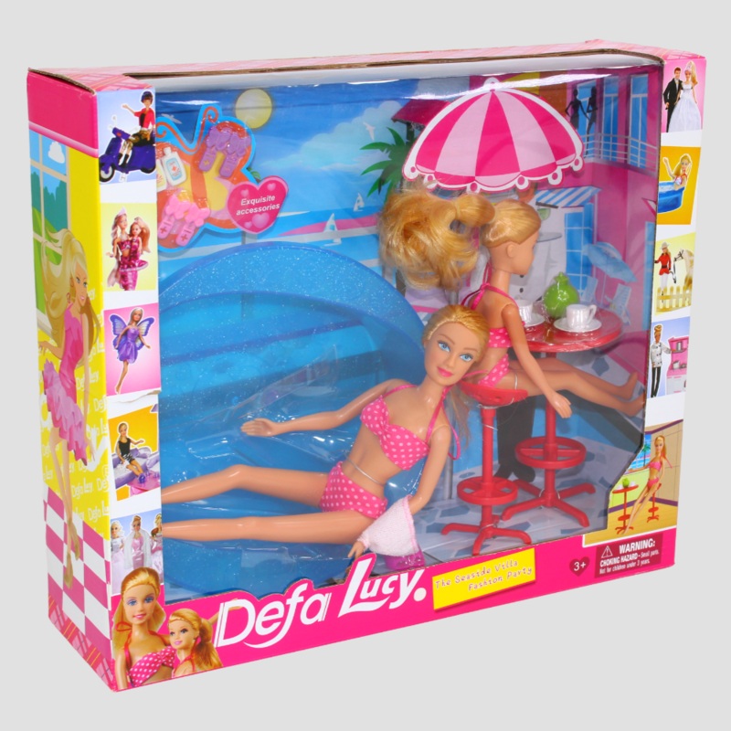 Defa Lucy Swimming Time  Two Dolls with Accessories (13 Pieces)