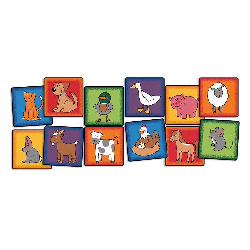 Farm Animal Seating Kit, Set of 12, 16" Squares