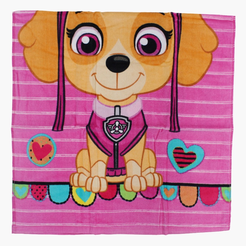 Girls Beach Towel  Pink with Paw Patrol Print (60x120 cm)