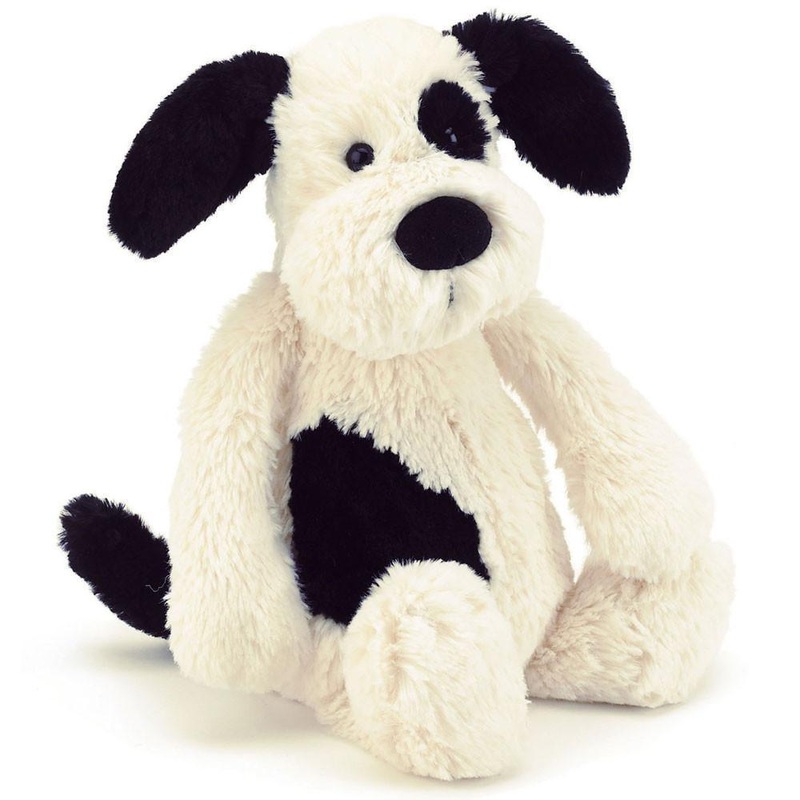 Jellycat Bashful Black & Cream Puppy Small