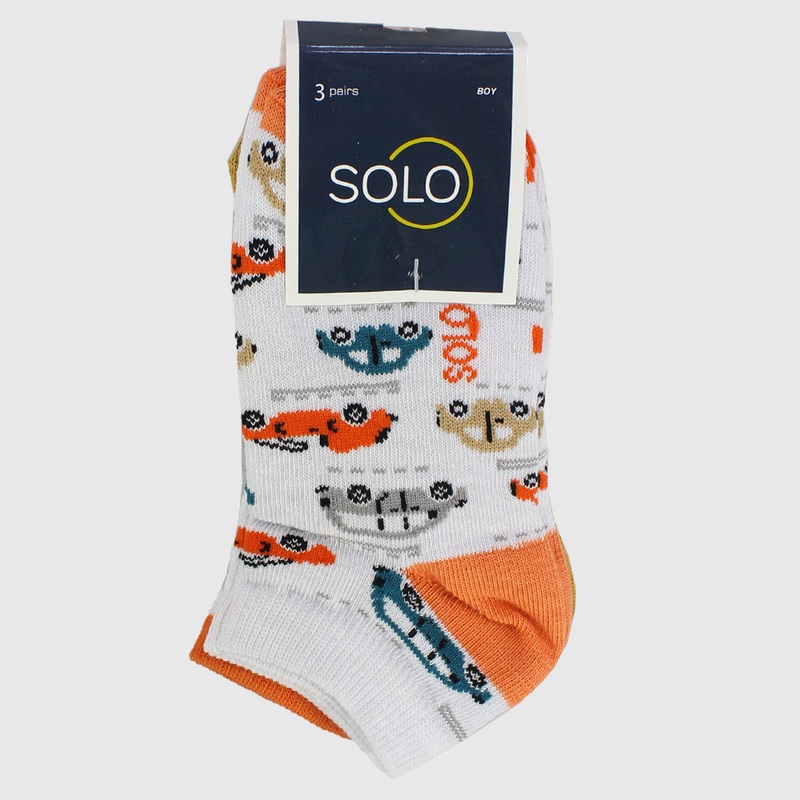 Multicolored Short Socks (Pack Of 3)
