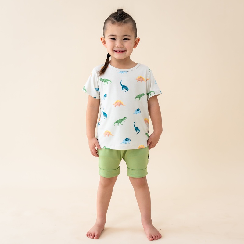 Toddler Basic Tee in Ecru Roar