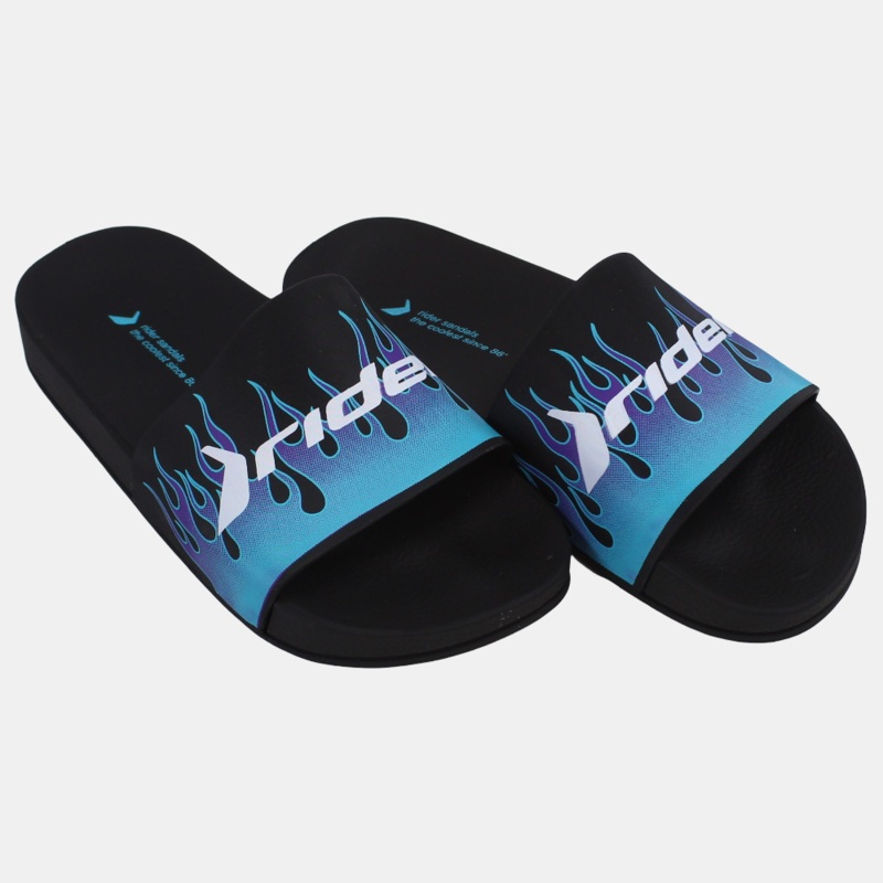 Unisex Rubber Slides - Black/Blue