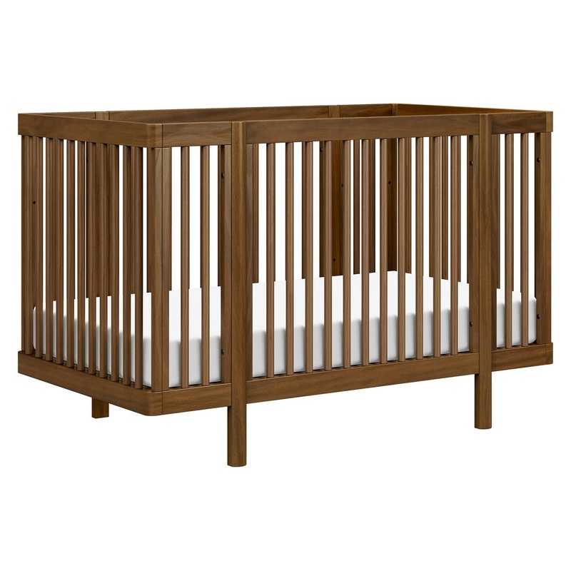 Babyletto Pogo 8-in-1 Convertible Crib w/All-Stages Conversion Kits - Natural Walnut
