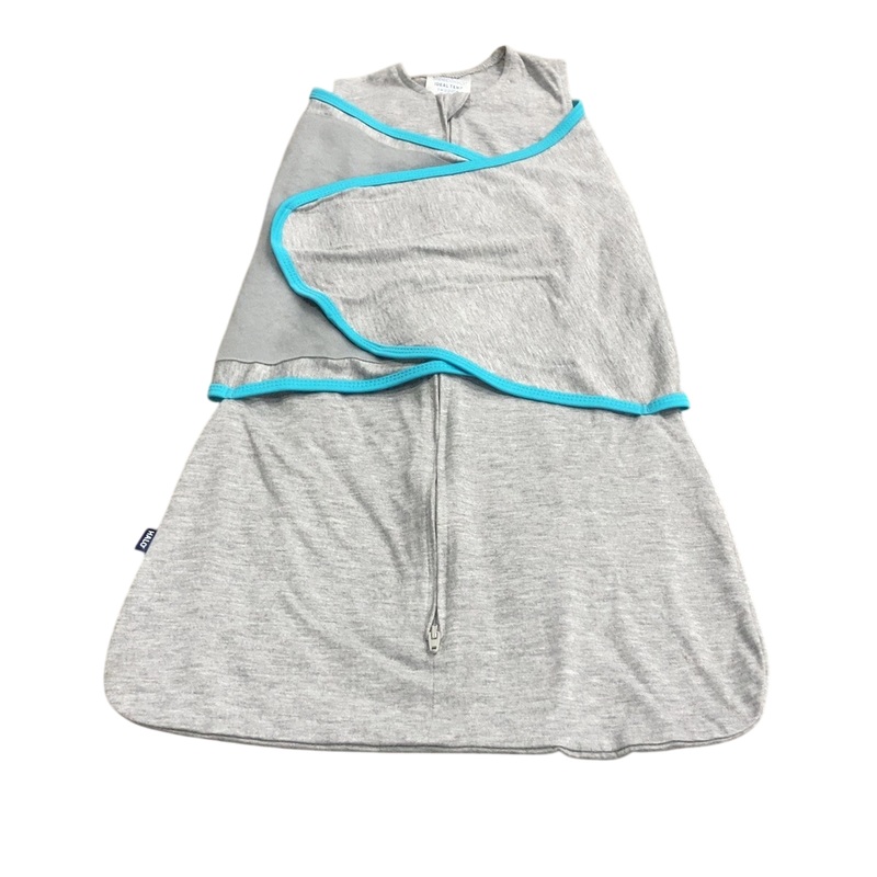 Halo Ideal Temp Swaddle, Grey/Aqua, Small