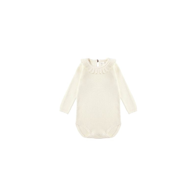 Rylee + Cru Ruffle Collar Bodysuit - Natural