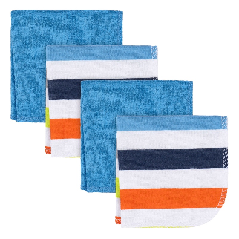 4-Pack Baby Boys Stripe Terry Washcloths