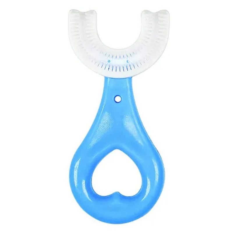 Basics Kids U Shaped Toothbrush Super Soft Bristles - Blue