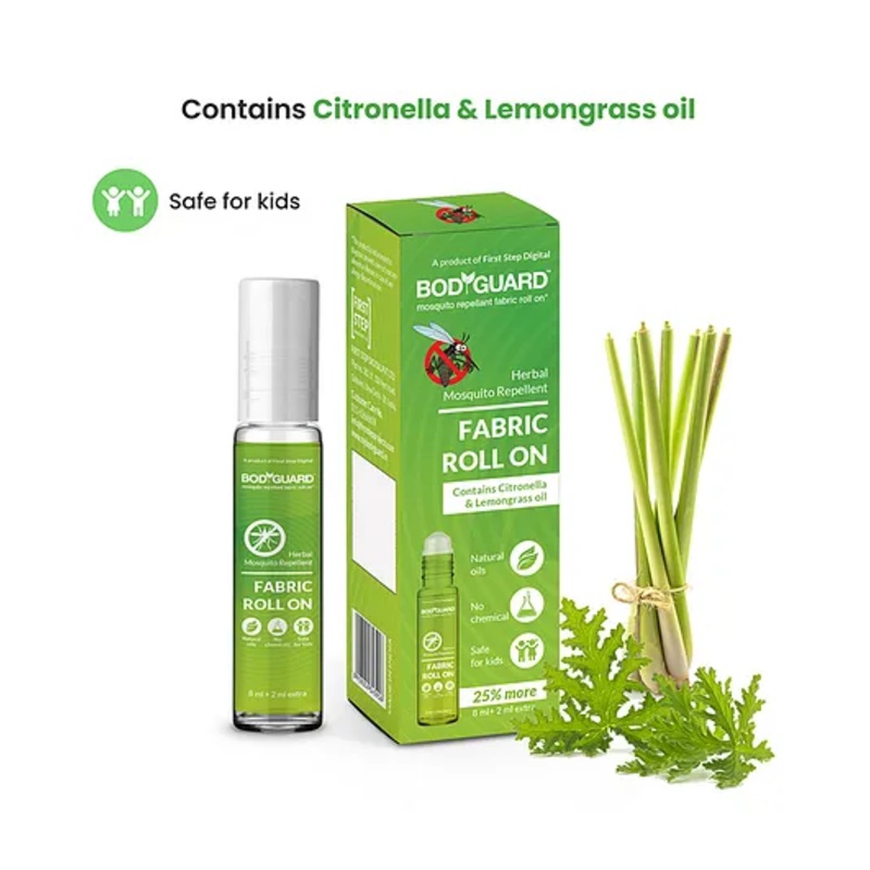BodyGuard Mosquito Herbal Fabric Roll On with Citronella and Lemongrass Oil - 10 ml