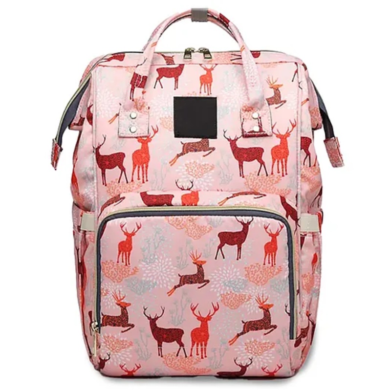 Chinmay Kids Large Capacity Mother Bag Diaper Backpack with Insulated Bottle Storage Diaper Bag - Pink